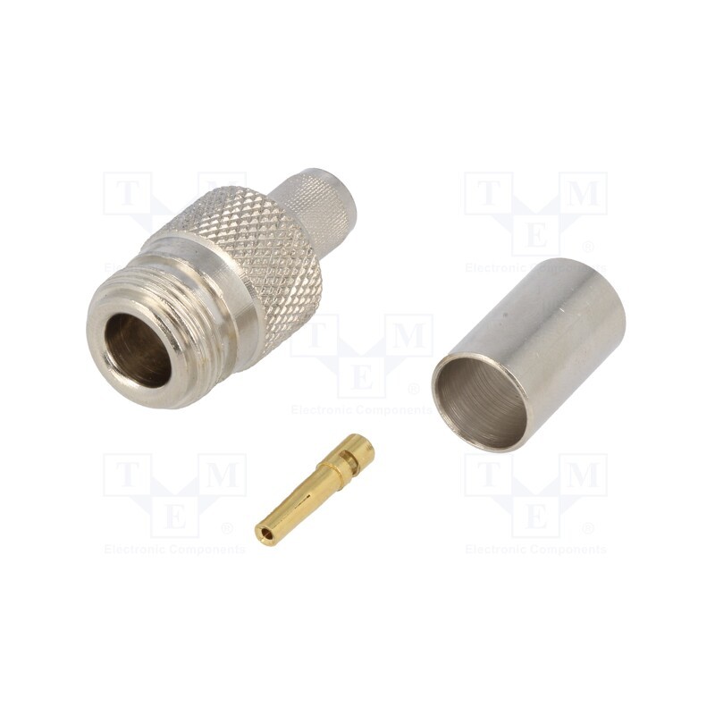 1 pcs x UNICON - 312-087-001 (N-50/2-CNT400/N5.01) - Plug, N, female, straight, 50Ω, CNT400, crimped, for cable, PTFE
