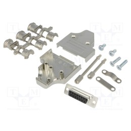 1 pcs x ENCITECH - 6355-0007-12 - D-Sub, PIN: 15, plug, female, angled, soldering, for cable, black