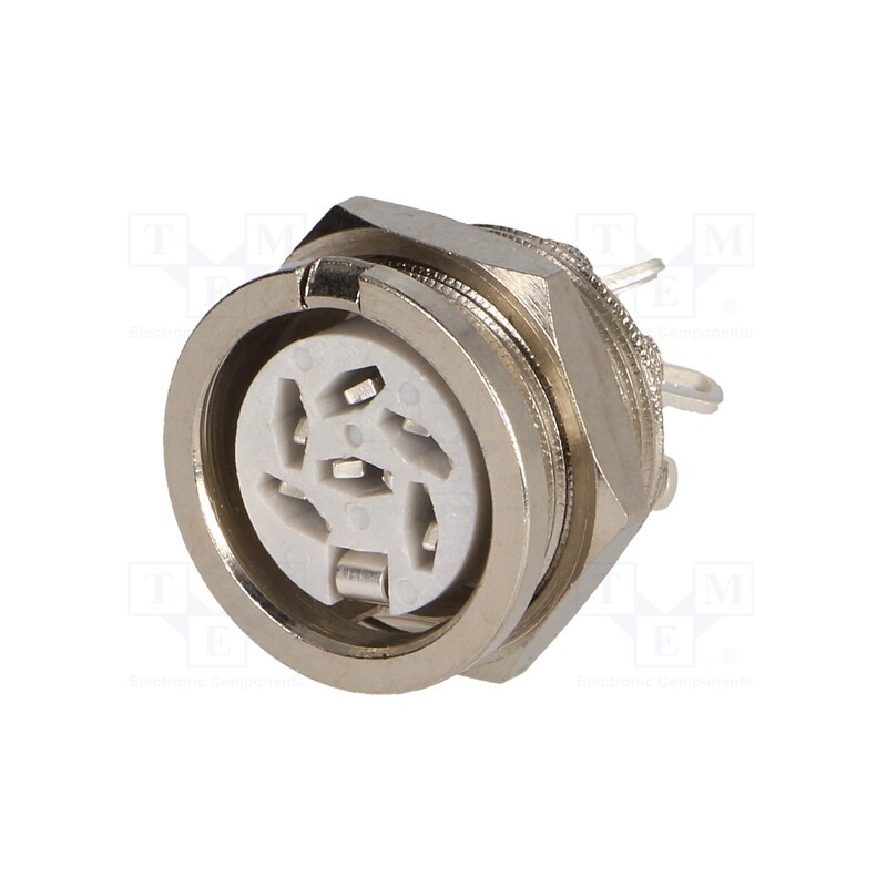 1 pcs x DELTRON - 650-0600 - Socket, DIN, female, PIN: 6, Layout: 240°, for panel mounting,screw