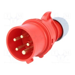 1 pcs x PCE - 015-6 - Connector: AC supply 3-phase, plug, male, 16A, 400VAC, IEC 60309