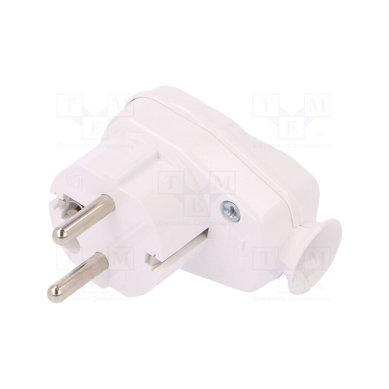 1 pcs x TIMEX-ELEKTRO - AWA-Ł BI - Connector: AC supply, male, plug, 2P+PE, 250VAC, 16A, white, PIN: 3
