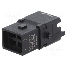 1 pcs x HARTING - 9100033206 - Connector: HDC, contact insert, male, Han® 1A, PIN: 4, 3P+PE