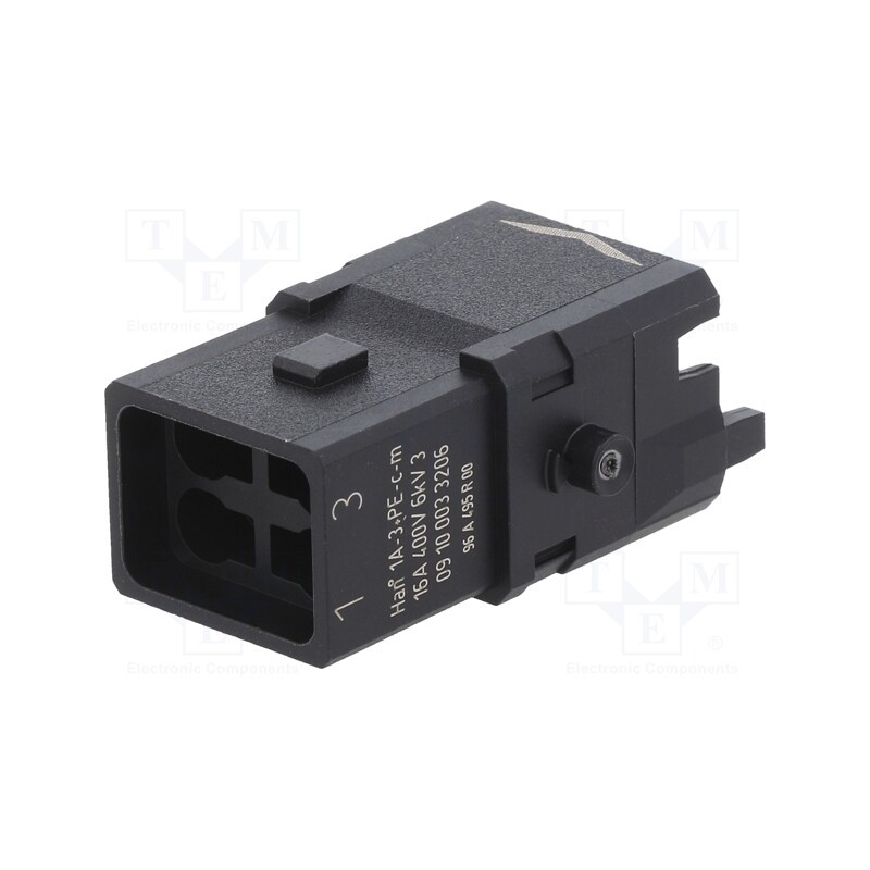 1 pcs x HARTING - 9100033206 - Connector: HDC, contact insert, male, Han® 1A, PIN: 4, 3P+PE