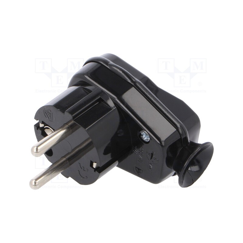 1 pcs x TIMEX-ELEKTRO - AWA-Ł CZ - Connector: AC supply, male, plug, 2P+PE, 250VAC, 16A, black, PIN: 3
