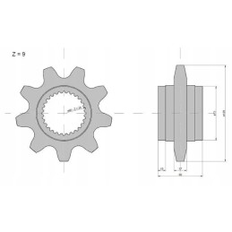 Feeder gear wheel with 9 claas cutter