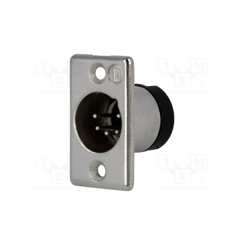1 pcs x DELTRON - 703-0500 - Socket, XLR, male, PIN: 5, straight, soldering, Contacts: brass, 50V