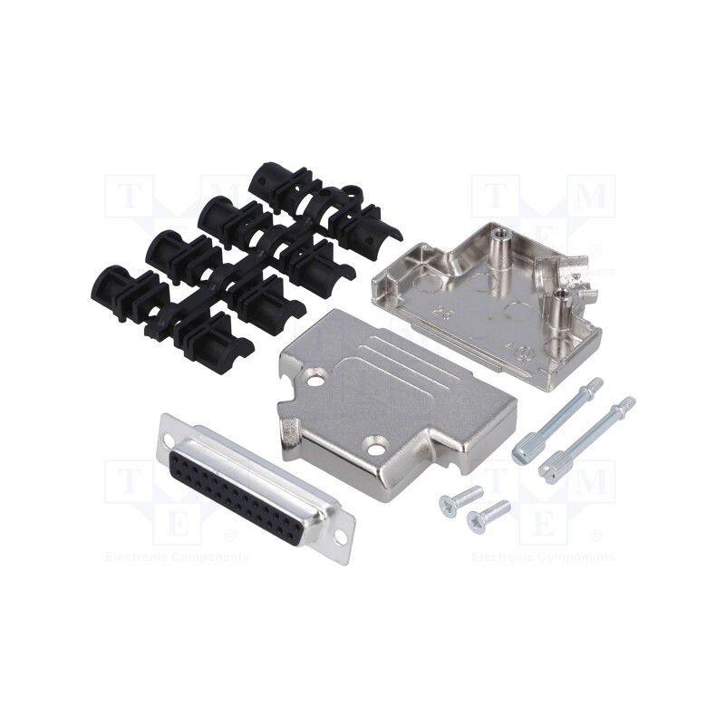 1 pcs x MH CONNECTORS - MHD45ZK25-DB25S-K - D-Sub, PIN: 25, plug, female, angled 45°, soldering, for cable