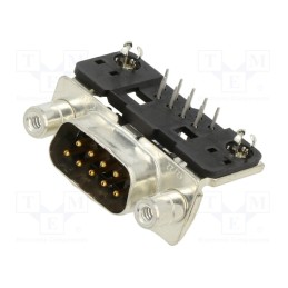 1 pcs x TE Connectivity - 3-338168-2 - D-Sub, PIN: 9, socket, male, angled 45°, THT, UNC 4-40, 0.76um