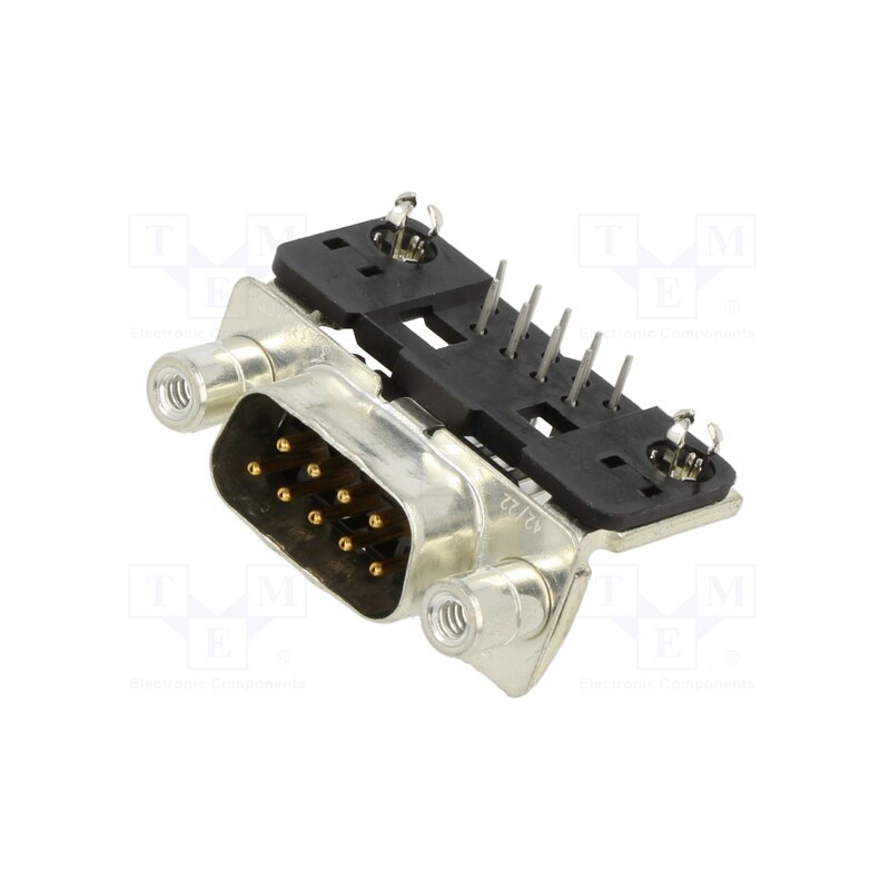 1 pcs x TE Connectivity - 3-338168-2 - D-Sub, PIN: 9, socket, male, angled 45°, THT, UNC 4-40, 0.76um