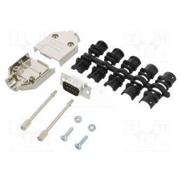 1 pcs x Amphenol Communications Solutions - L17DTPK-M-09+L717SDE09P - D-Sub, PIN: 9, male, straight, soldering, for cable, gold 