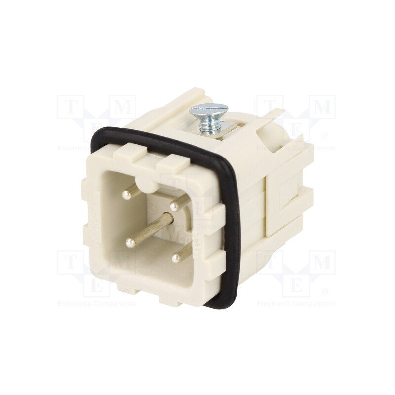 1 pcs x MOLEX - 93601-0125 - Connector: HDC, contact insert, male, S-A, PIN: 4, 3+PE, size 3A