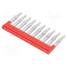 1 pcs x WEIDMu00dcLLER - 2108910000 ZQV 2.5N/10 RD - Comb bridge, ways: 10, red, A series