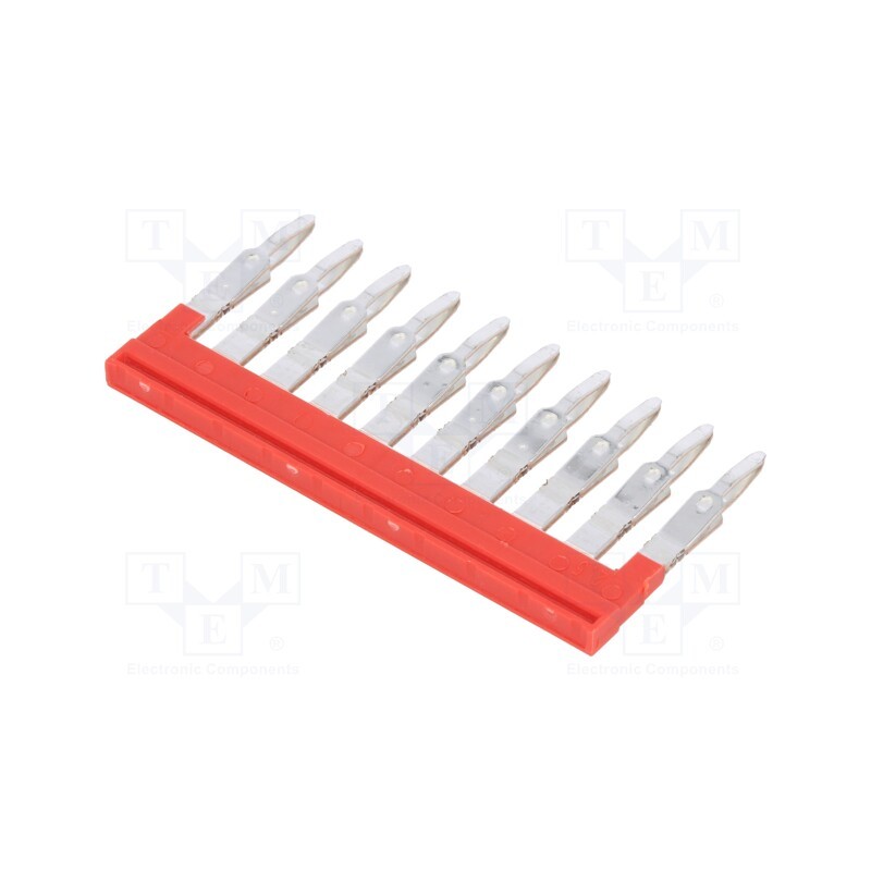 1 pcs x WEIDMu00dcLLER - 2108910000 ZQV 2.5N/10 RD - Comb bridge, ways: 10, red, A series