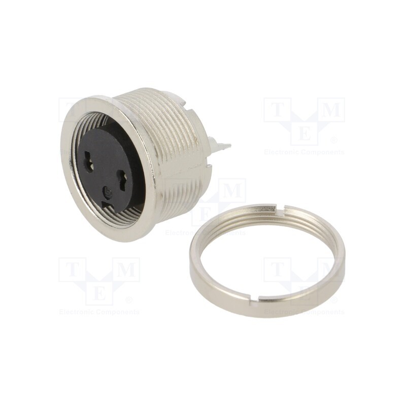 1 pcs x BINDER - 09 0304 00 02 - Connector: M16, socket, female, soldering, PIN: 2, 7A, 150V, straight