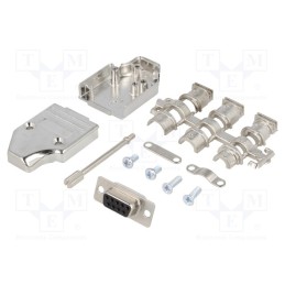 1 pcs x ENCITECH - 6355-0007-11 - D-Sub, PIN: 9, plug, female, angled, soldering, for cable, black