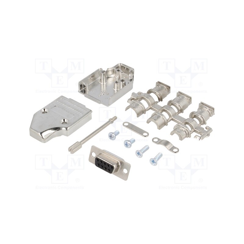 1 pcs x ENCITECH - 6355-0007-11 - D-Sub, PIN: 9, plug, female, angled, soldering, for cable, black