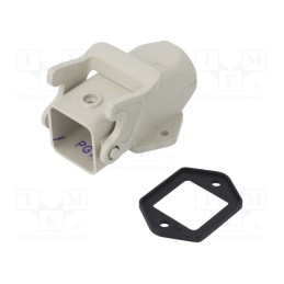 1 pcs x DEGSON ELECTRONICS - D3A.P-SF-1L-PG11 - Enclosure: for HDC connectors, size D3A, with latch, straight