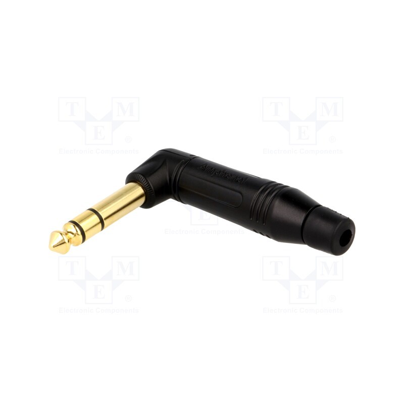 1 pcs x AMPHENOL - ACPS-RB-AU - Plug, Jack 6,3mm, male, stereo, ways: 3, angled 90°, for cable