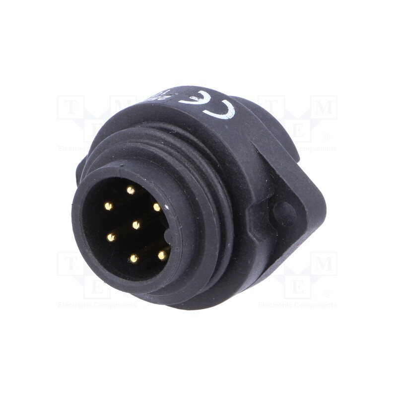 1 pcs x WEIPU - WA22J7Z1 - Socket, WA22, male, PIN: 7, 6+PE, IP67, 10A, soldering, 250V