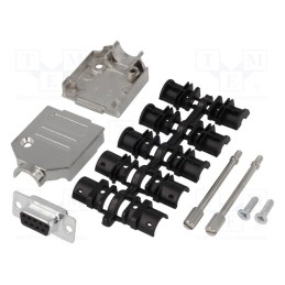 1 pcs x ENCITECH - DTZK09-DMS-K - D-Sub, PIN: 9, plug, female, soldering, for cable, black