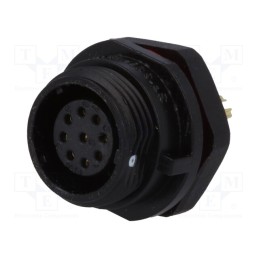 1 pcs x WEIPU - SP1312/S9-N - Socket, SP13, female, PIN: 9, IP68, 3A, soldering, 125V, 0.75mm2