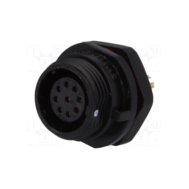 1 pcs x WEIPU - SP1312/S9-N - Socket, SP13, female, PIN: 9, IP68, 3A, soldering, 125V, 0.75mm2