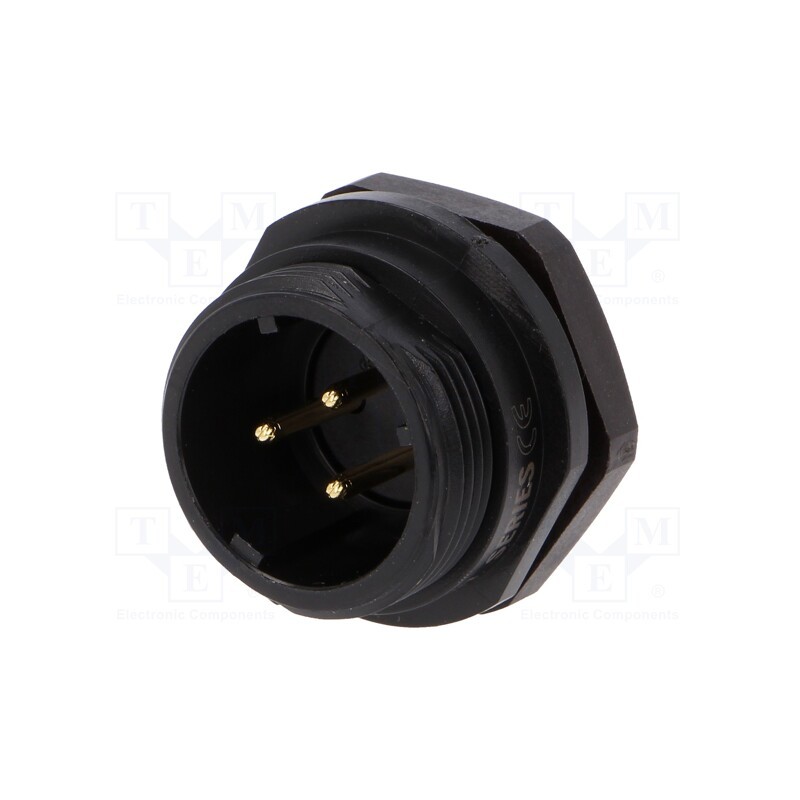 1 pcs x WEIPU - SP1712/P3-1N - Socket, SP17, male, PIN: 3, IP68, soldering, 500V, 2mm2, 10A