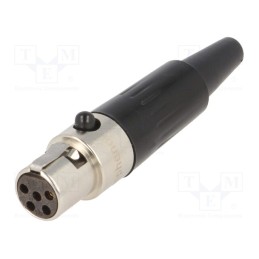 1 pcs x AMPHENOL - AG5F - Plug, XLR mini, female, PIN: 5, for cable, soldering, 4A, 0.5mm2