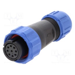 1 pcs x WEIPU - SP1310/S9I-N - Plug, SP13, female, PIN: 9, IP68, 4÷6.5mm, 3A, soldering, for cable