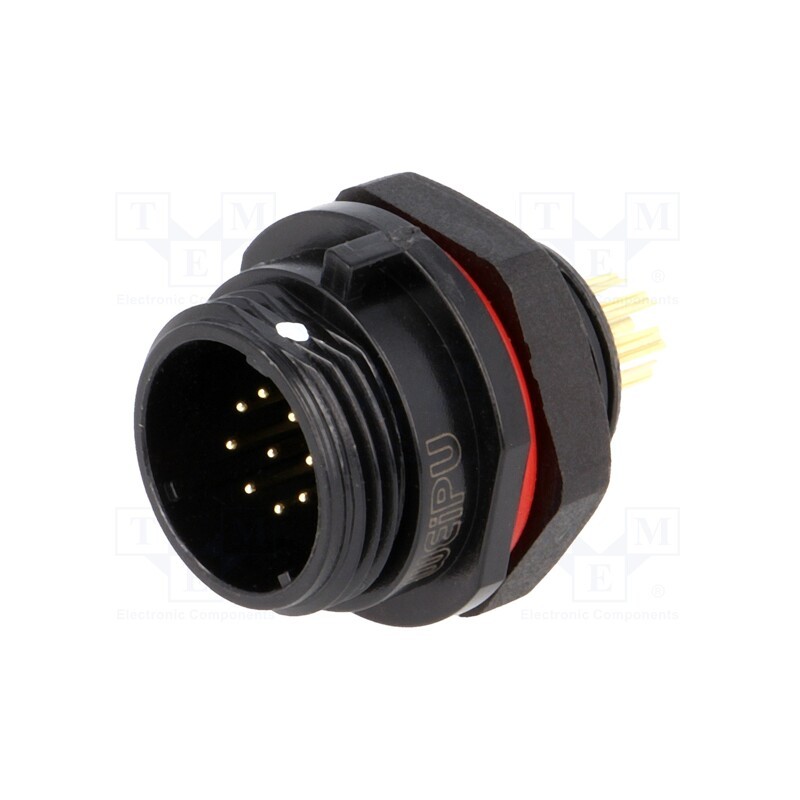 1 pcs x WEIPU - SP1312/P9-N - Socket, SP13, male, PIN: 9, IP68, 3A, soldering, for panel mounting