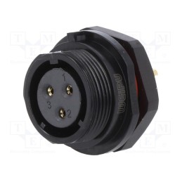 1 pcs x WEIPU - SP1712/S3-1N - Socket, SP17, female, PIN: 3, IP68, soldering, 500V, 2mm2, 10A