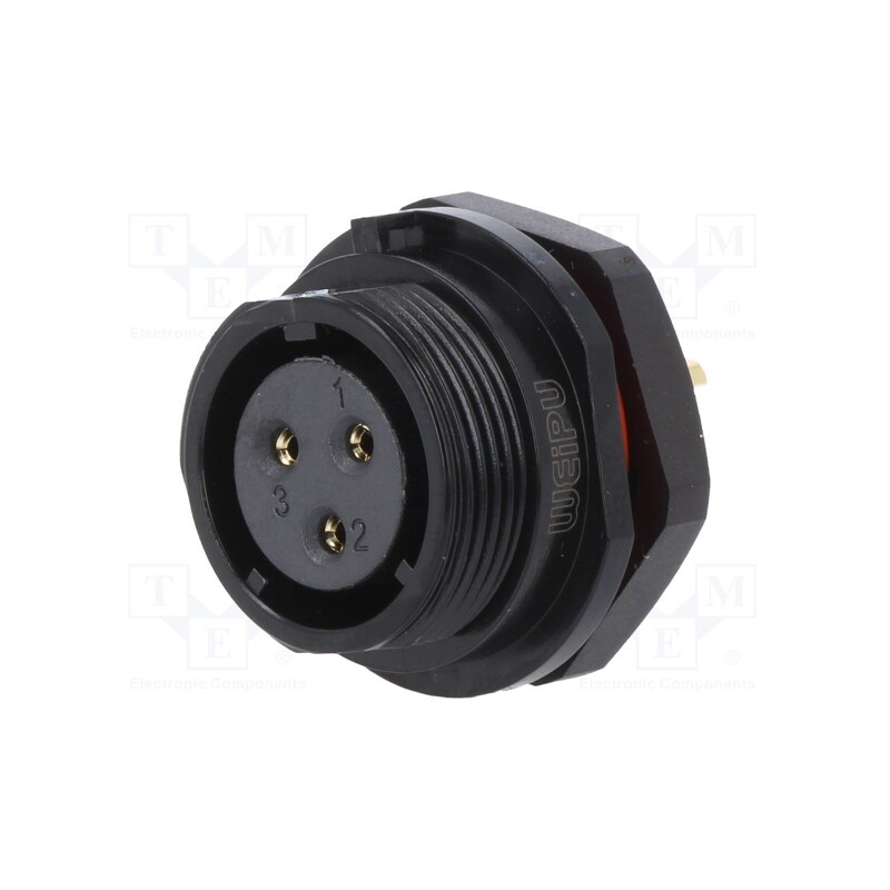 1 pcs x WEIPU - SP1712/S3-1N - Socket, SP17, female, PIN: 3, IP68, soldering, 500V, 2mm2, 10A