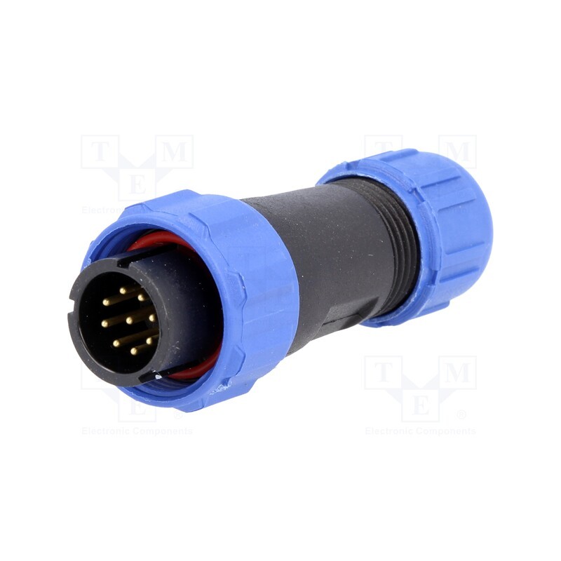 1 pcs x WEIPU - SP1310/P9I-N - Plug, SP13, male, PIN: 9, IP68, 4÷6.5mm, 3A, soldering, for cable
