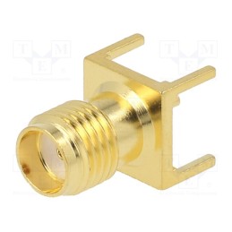 1 pcs x MUELLER ELECTRIC - BU-1420701211 - Socket, SMA, female, straight, 50Ω, THT, on PCBs, PTFE, gold-plated