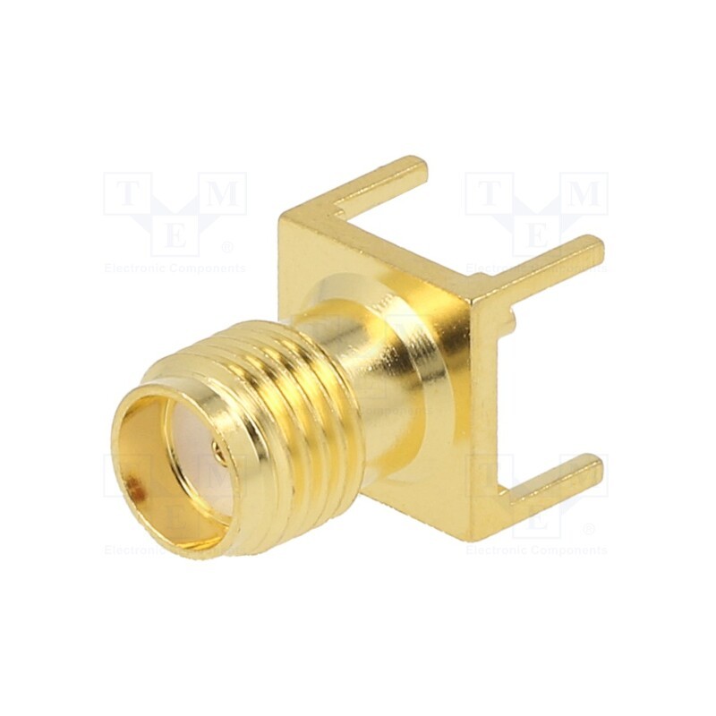 1 pcs x MUELLER ELECTRIC - BU-1420701211 - Socket, SMA, female, straight, 50Ω, THT, on PCBs, PTFE, gold-plated