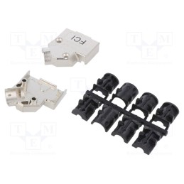1 pcs x Amphenol Communications Solutions - 8655MHRA0901LF - Angled 45°, Locking: screws, Application: D-Sub 9pin, 13mm