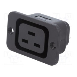 1 pcs x SCHURTER - 6183.0002 - Connector: AC supply, socket, female, 10A, 250VAC, IEC 60320, 45mm