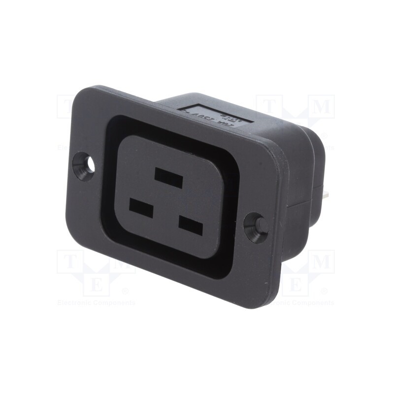 1 pcs x SCHURTER - 6183.0002 - Connector: AC supply, socket, female, 10A, 250VAC, IEC 60320, 45mm