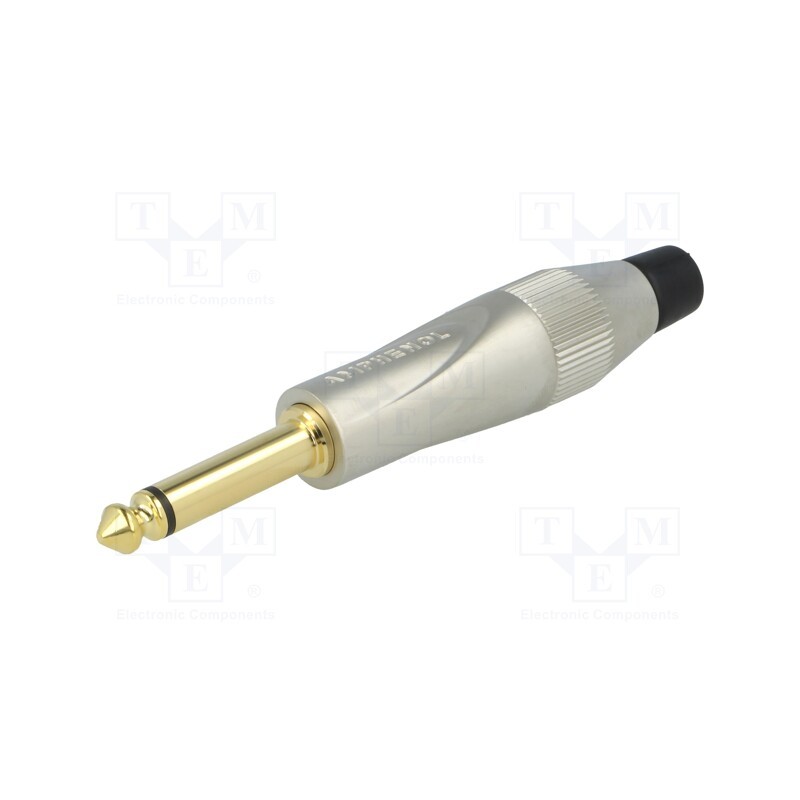 1 pcs x AMPHENOL - TM2PN-AU - Plug, Jack 6,3mm, male, mono, ways: 2, straight, for cable, grey