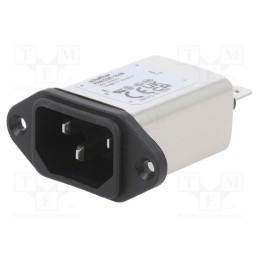 1 pcs x SCHAFFNER - FN9222-1-06 - Connector: AC supply, socket, male, 1A, 250VAC, C14 (E), -25÷85°C