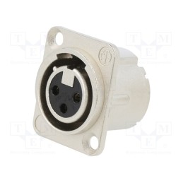 1 pcs x NEUTRIK - NC3FD-LX-0 - Socket, XLR, female, PIN: 3, straight, with push button, soldering