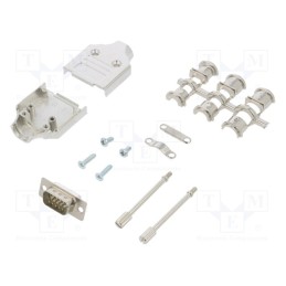 1 pcs x ENCITECH - MHDM-09-HDP15-W-K - D-Sub HD, PIN: 15, plug, male, straight, soldering, for cable, white