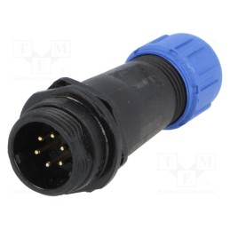 1 pcs x WEIPU - SP1311/P6I-N - Plug, SP13, male, PIN: 6, IP68, 4÷6.5mm, 5A, soldering, for cable