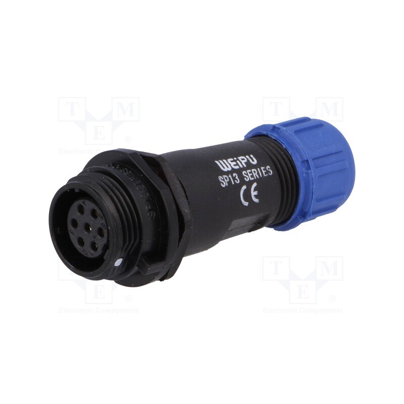 1 pcs x WEIPU - SP1311/S7I-N - Plug, SP13, female, PIN: 7, IP68, 4÷6.5mm, 5A, soldering, for cable