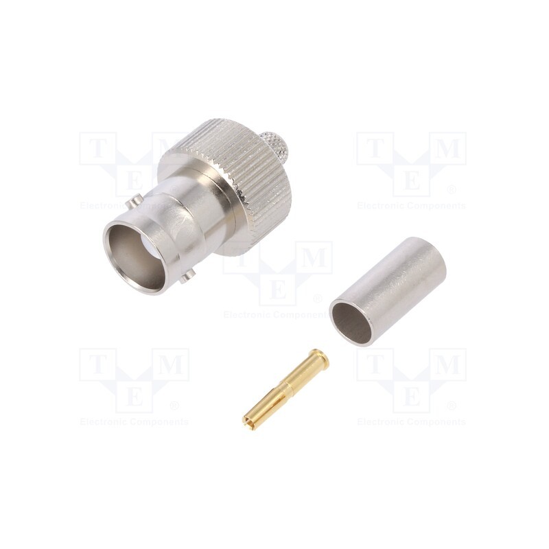 1 pcs x TELEGu00c4RTNER - J01001A1265 - Plug, BNC, female, straight, 50Ω, crimped, for cable, PTFE