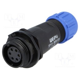 1 pcs x WEIPU - SP1311/S6I-N - Plug, SP13, female, PIN: 6, IP68, 4÷6.5mm, 5A, soldering, for cable