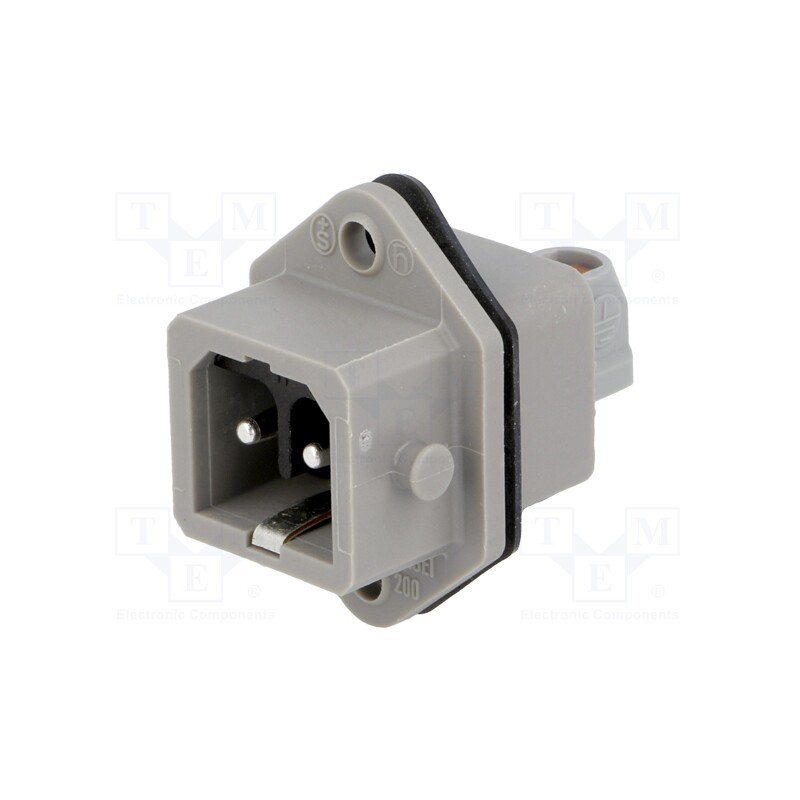1 pcs x HIRSCHMANN - 932048106 STASEI 200 - Connector: rectangular, ST, socket, male, PIN: 2, coded, tinned, IP54