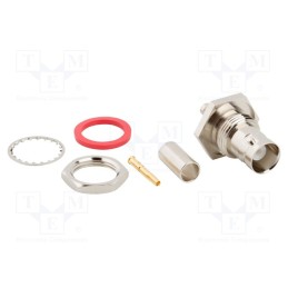 1 pcs x AMPHENOL RF - 031-342-RFX - Socket, BNC, female, straight, 50Ω, crimped, POM, gold-plated