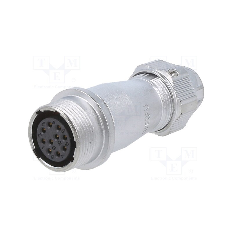 1 pcs x WEIPU - WF16K10ZE1 - Plug, WF16, female, PIN: 10, IP67, 5÷6.5mm, 5A, soldering, for cable