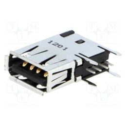 1 pcs x TE Connectivity - 292336-1 - Socket, USB A, on PCBs, THT, PIN: 4, side,angled 90°
